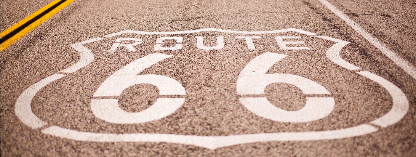 La fameuse route 66 en Harley Davidson